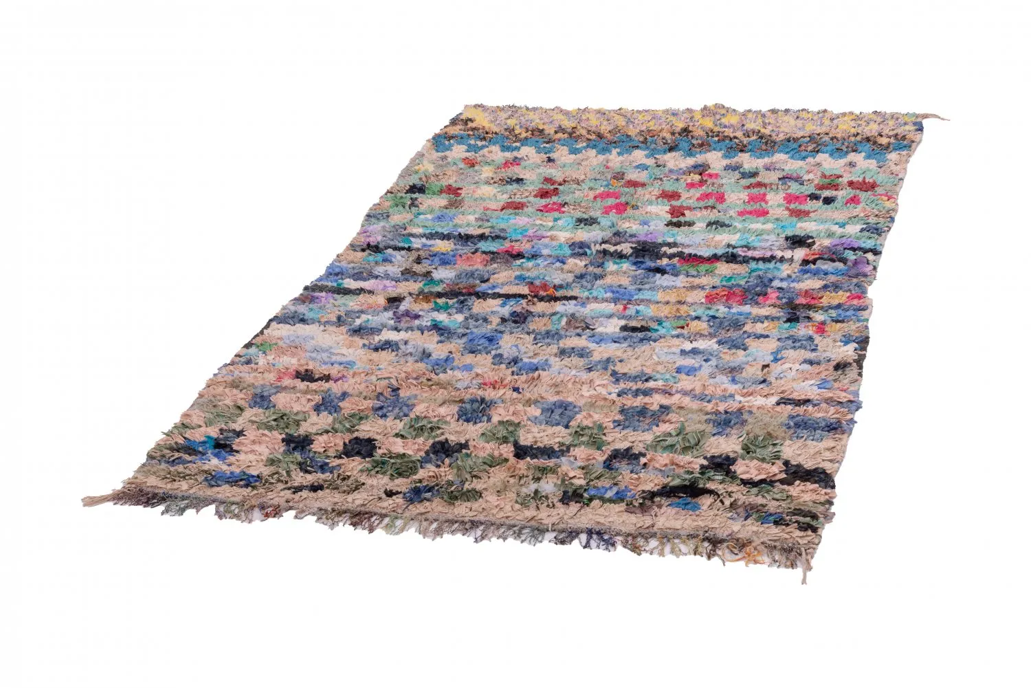 Marokkansk berber tæppe Boucherouite 205 x 130 cm
