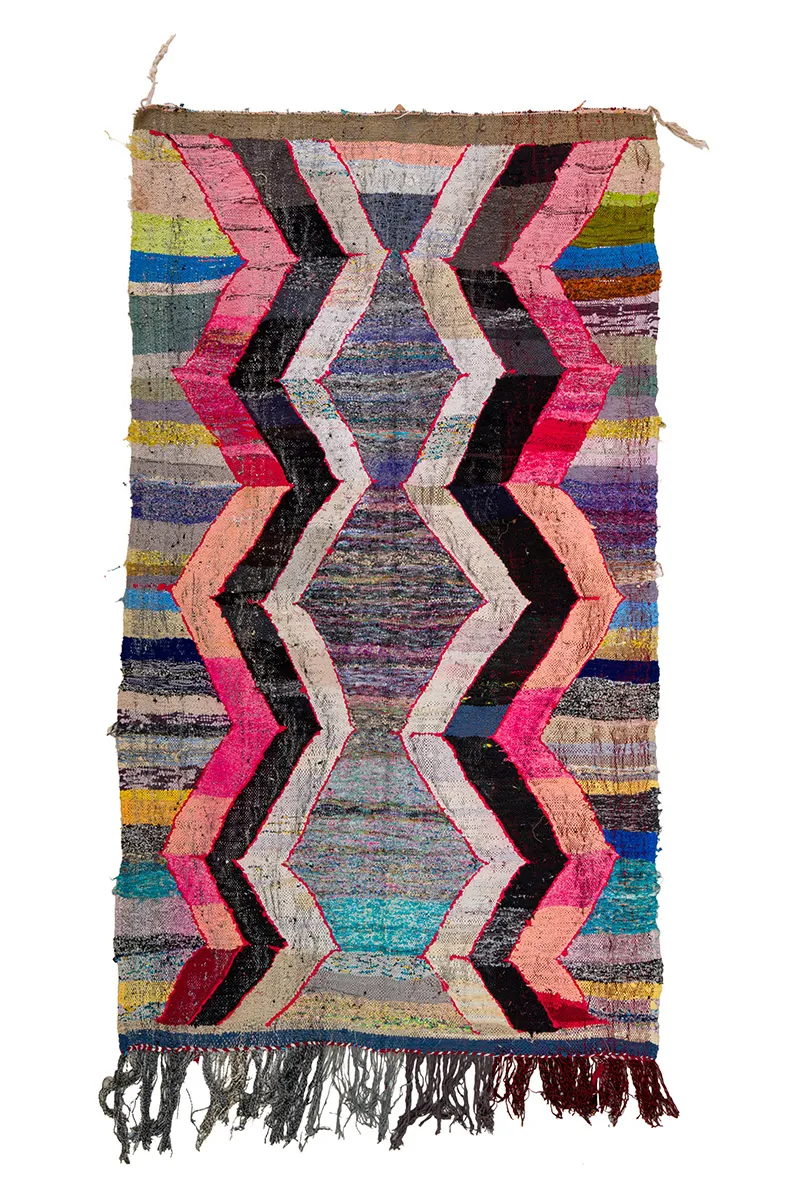 Marokkansk berber tæppe Boucherouite 150 x 260 cm