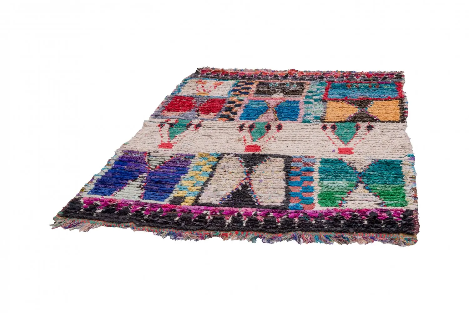 Marokkansk berber tæppe Boucherouite 225 x 170 cm