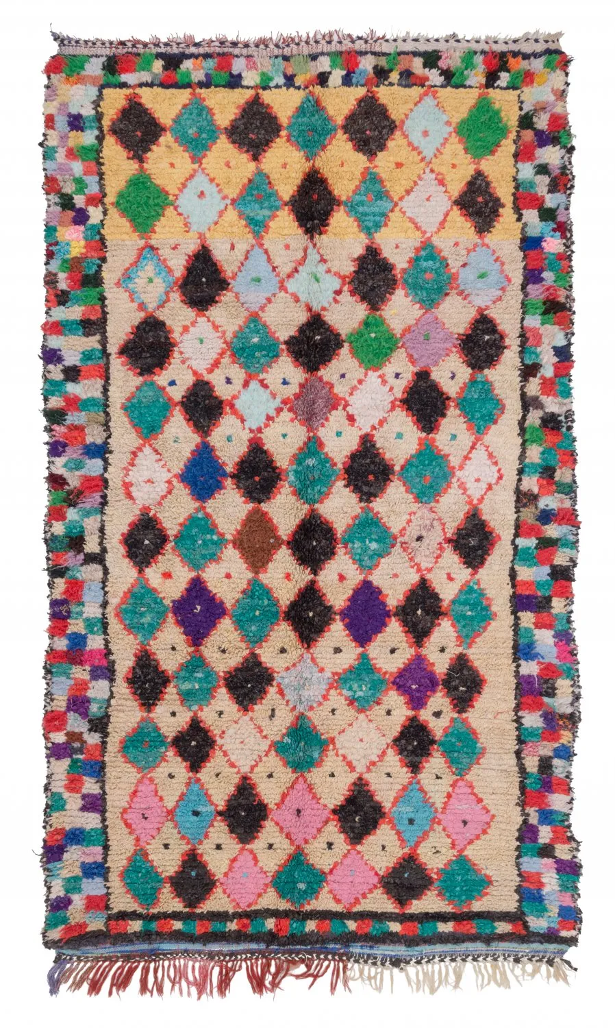 Marokkansk berber tæppe Boucherouite 255 x 150 cm