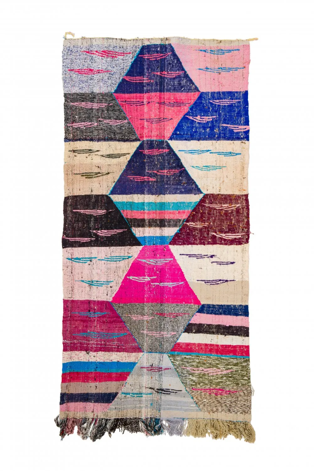 Marokkansk berber tæppe Boucherouite 125 x 260 cm