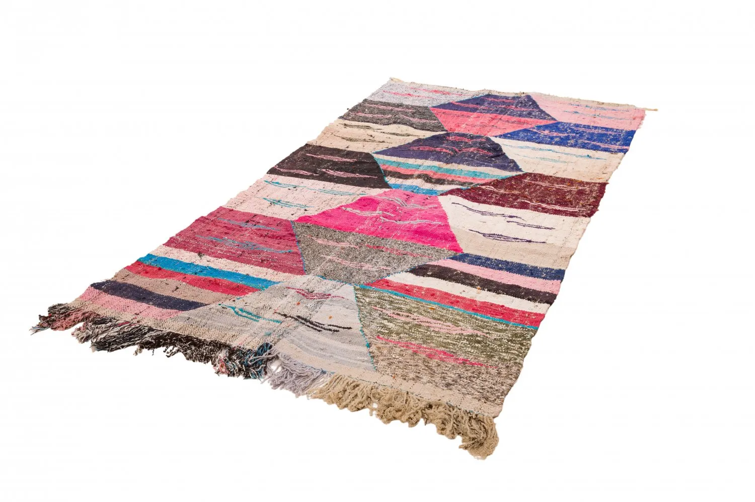 Marokkansk berber tæppe Boucherouite 125 x 260 cm