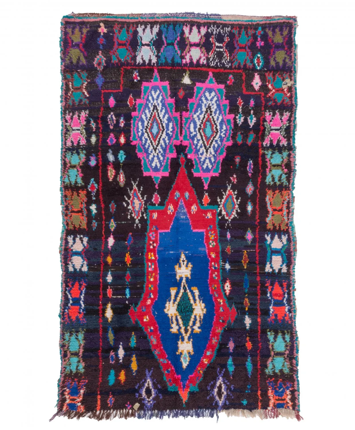 Marokkansk berber tæppe Boucherouite 220 x 130 cm