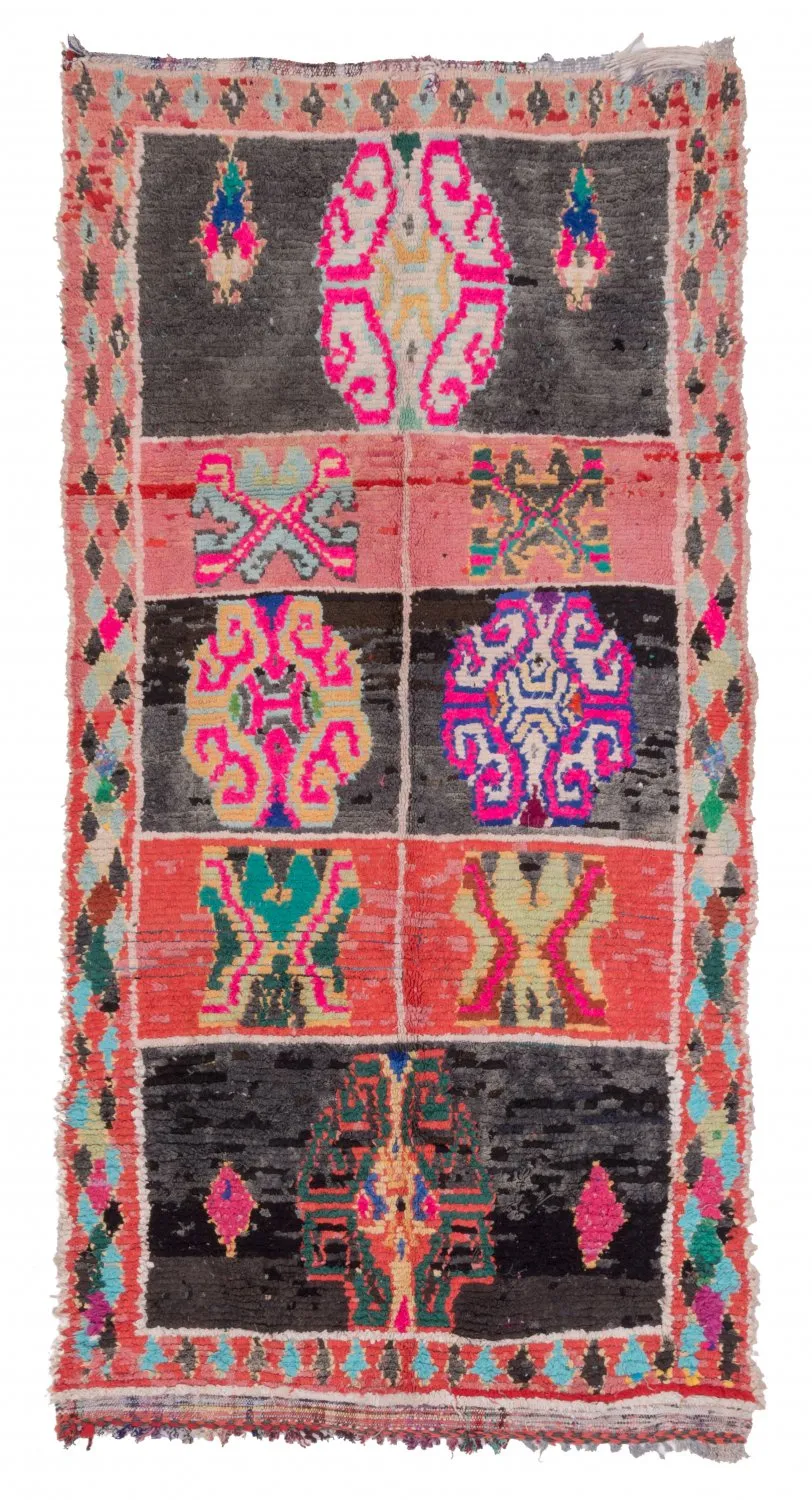 Marokkansk berber tæppe Boucherouite 245 x 120 cm
