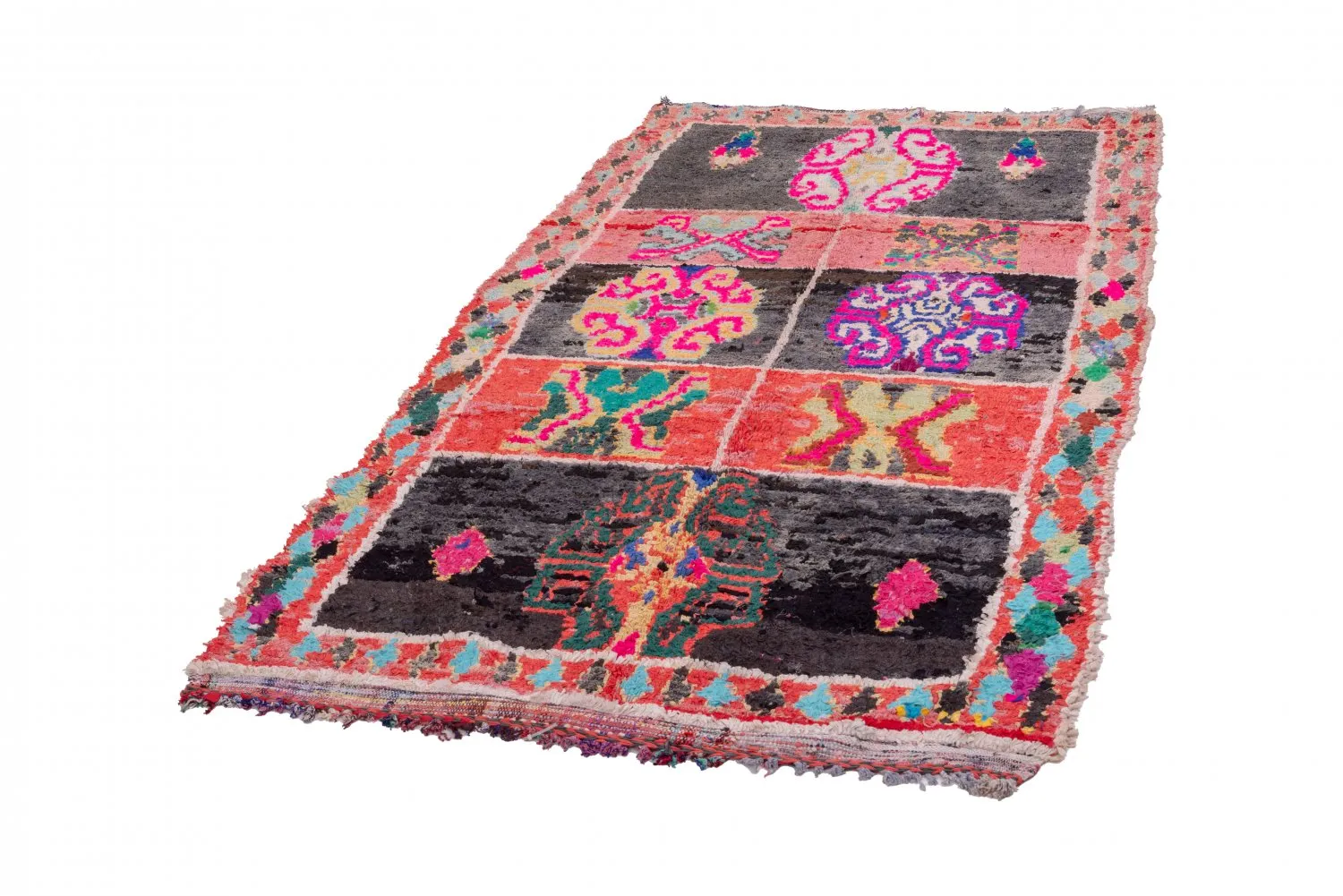 Marokkansk berber tæppe Boucherouite 245 x 120 cm
