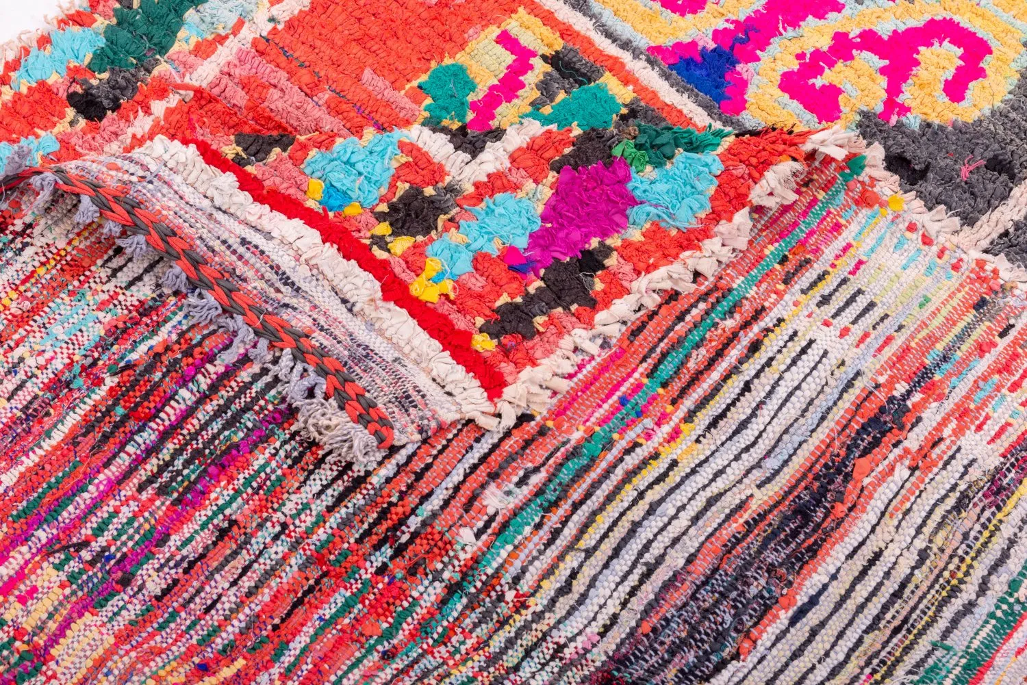 Marokkansk berber tæppe Boucherouite 245 x 120 cm