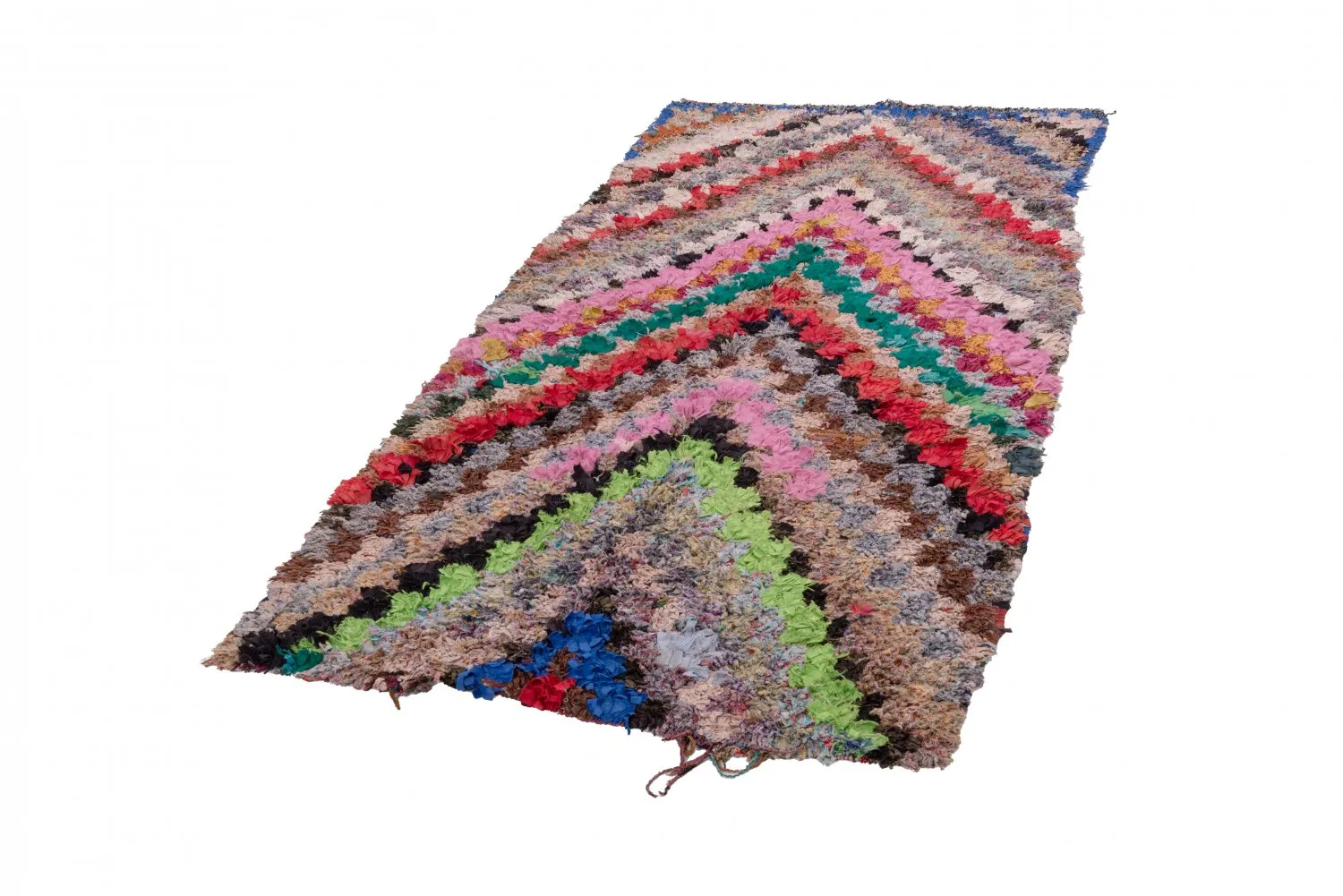 Marokkansk berber tæppe Boucherouite 250 x 110 cm