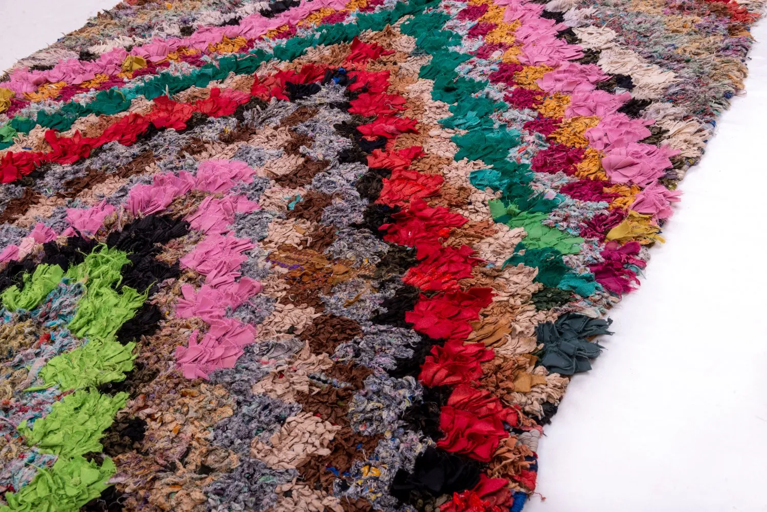 Marokkansk berber tæppe Boucherouite 250 x 110 cm