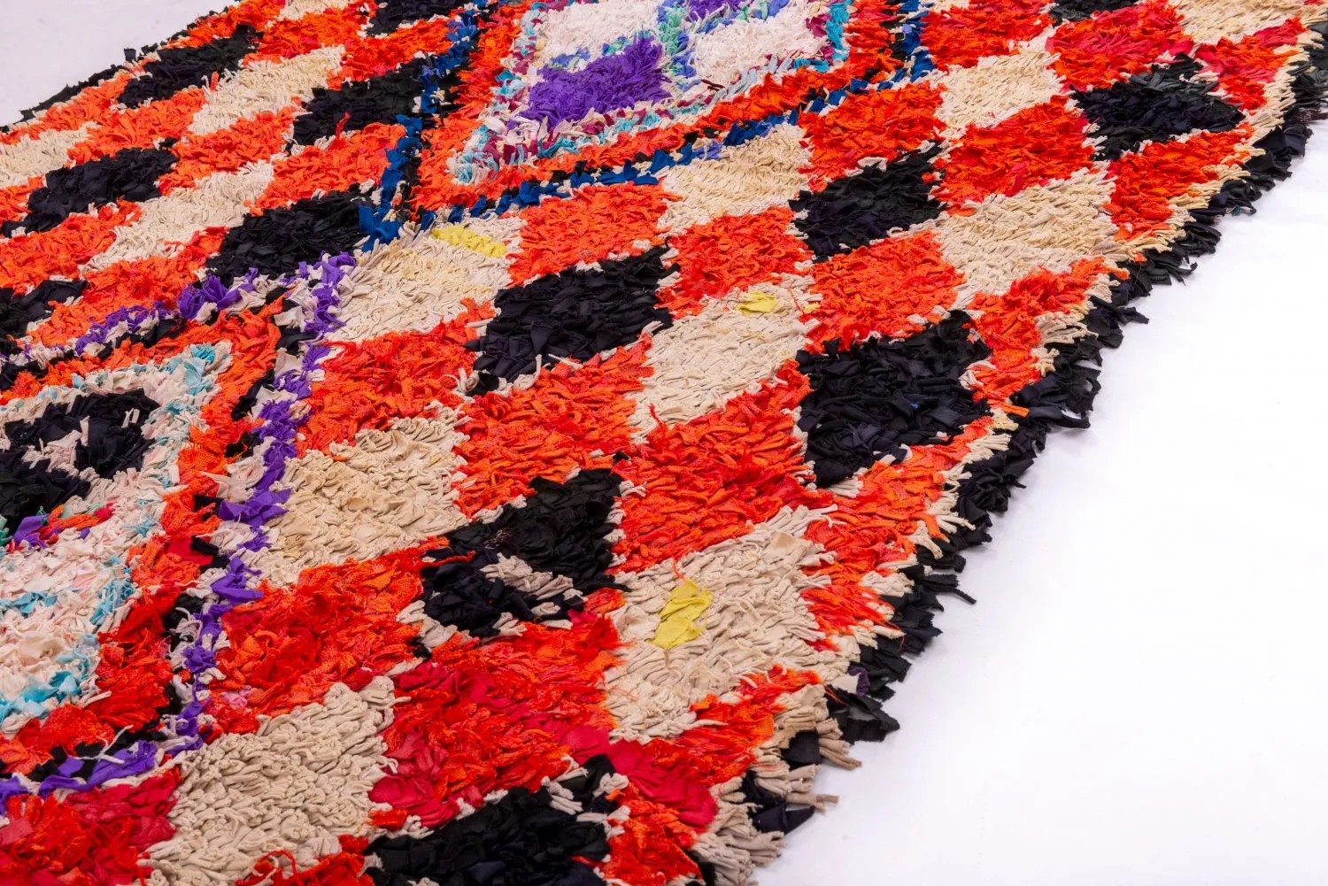 Marokkansk berber tæppe Boucherouite 255 x 105 cm