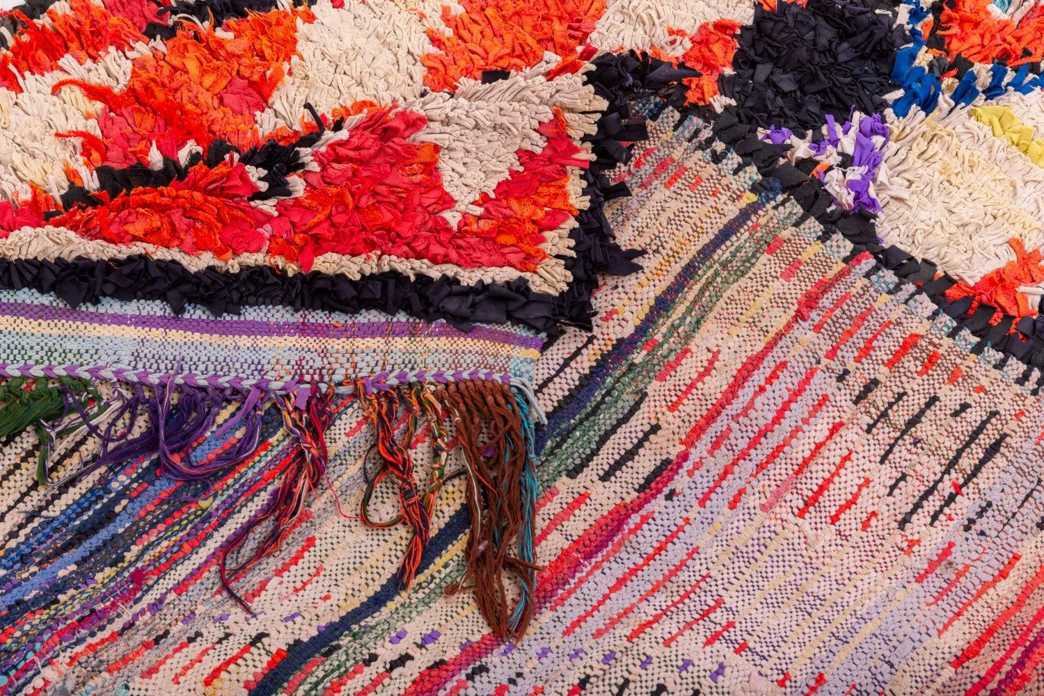 Marokkansk berber tæppe Boucherouite 255 x 105 cm