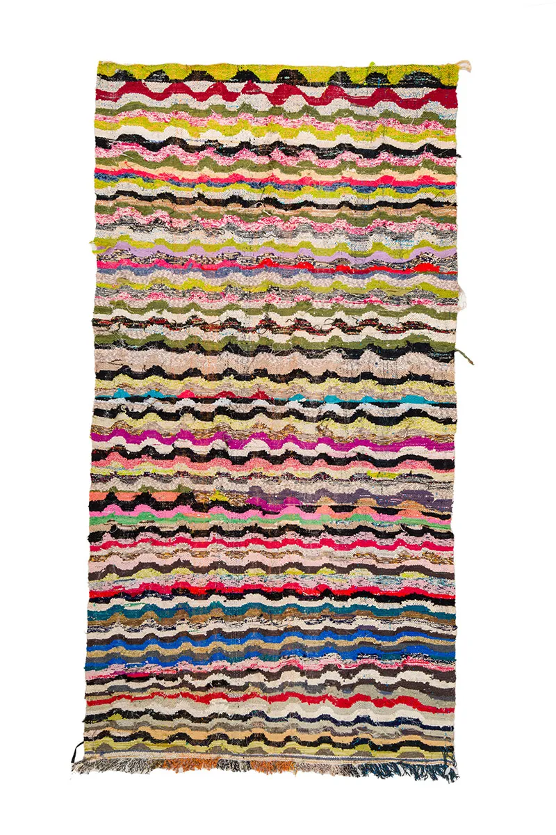 Marokkansk berber tæppe Boucherouite 150 x 305 cm