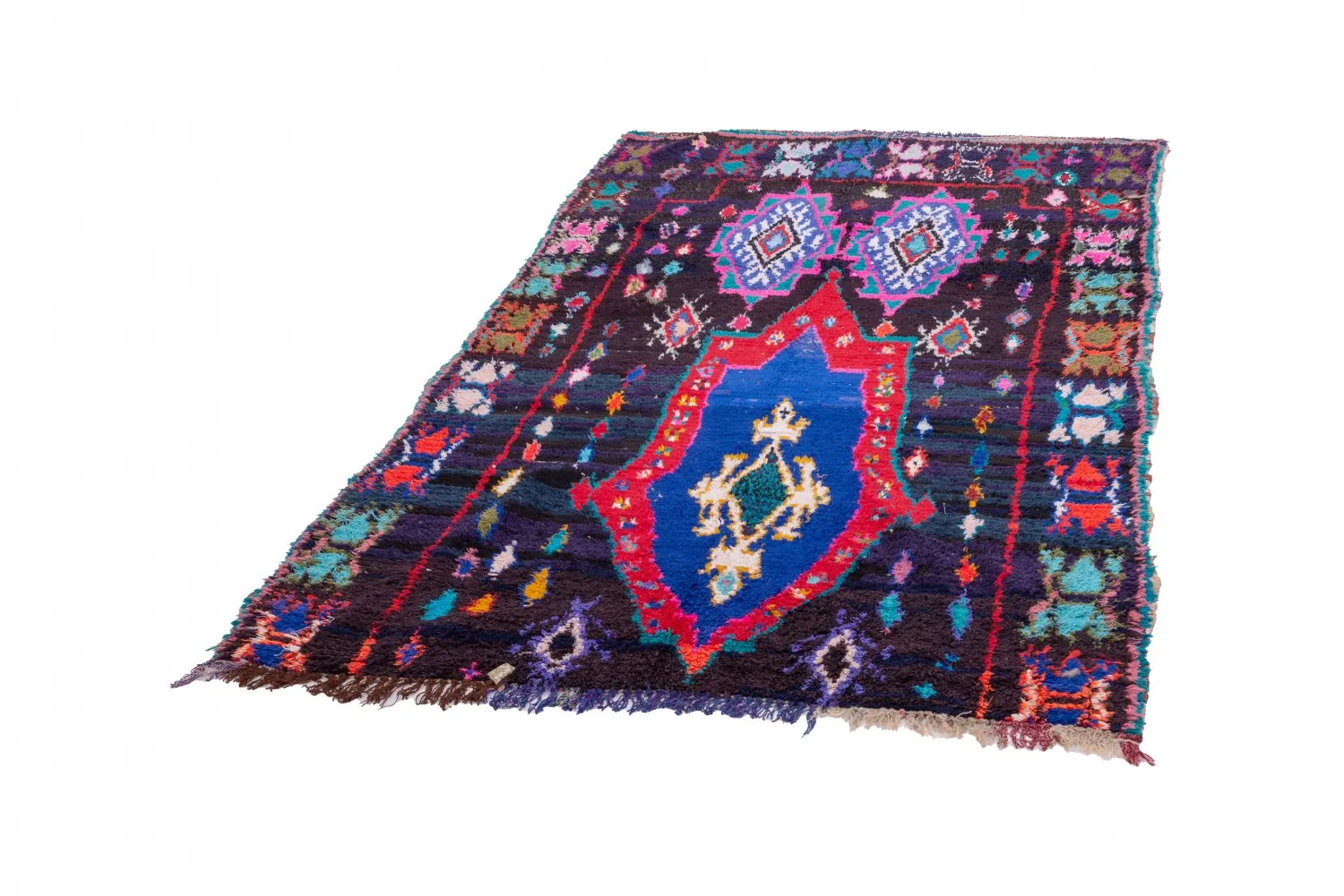 Marokkansk berber tæppe Boucherouite 220 x 130 cm