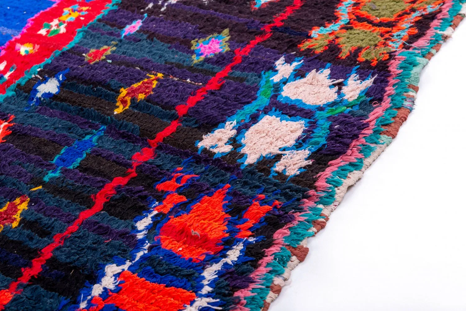 Marokkansk berber tæppe Boucherouite 220 x 130 cm