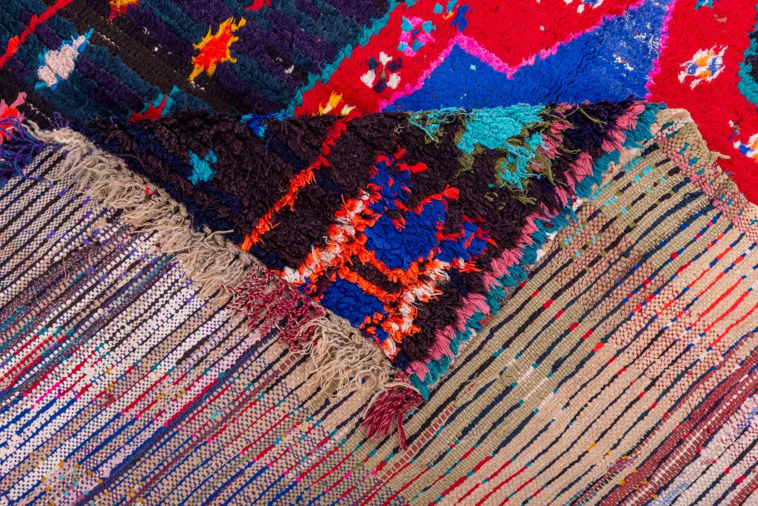 Marokkansk berber tæppe Boucherouite 220 x 130 cm