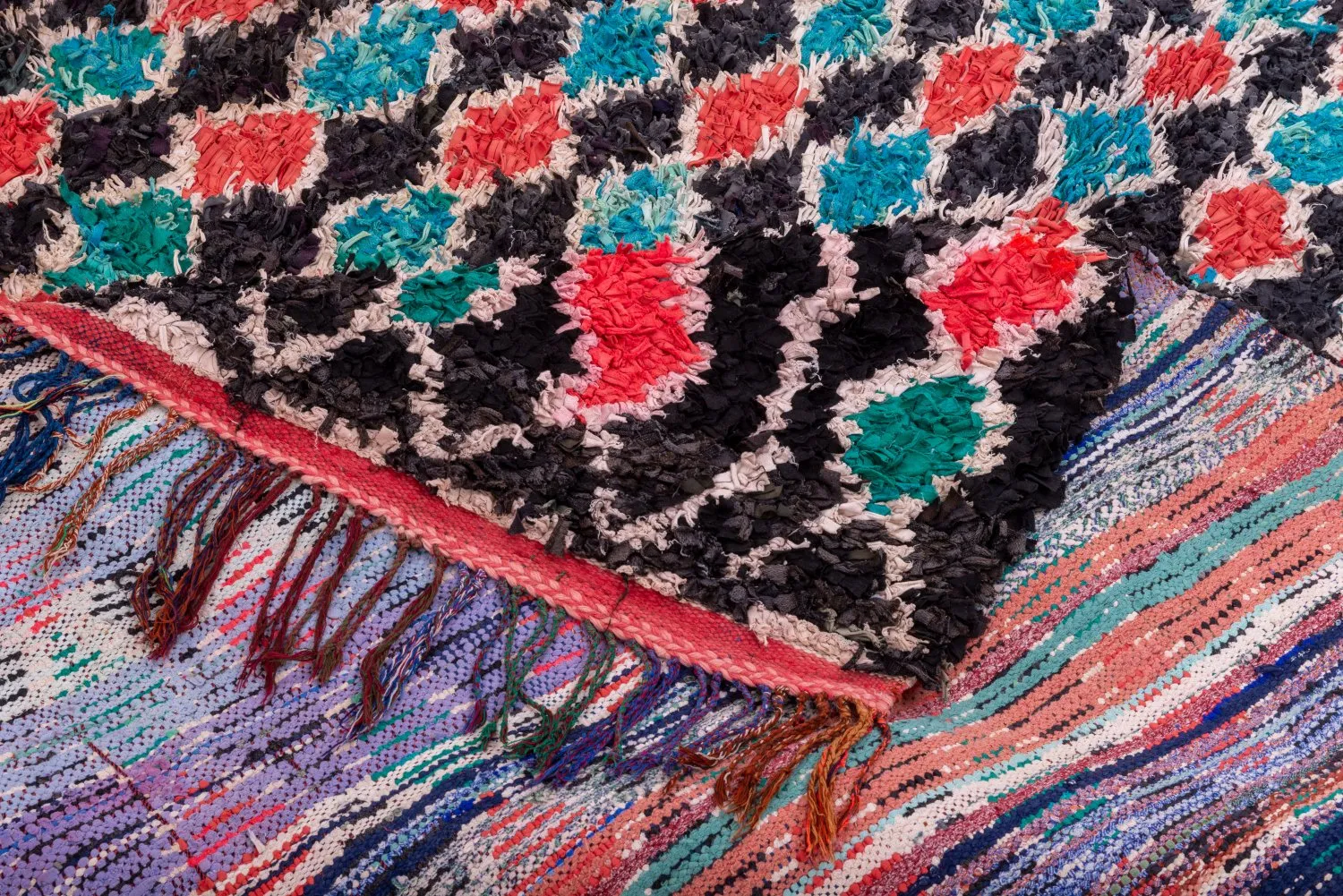 Marokkansk berber tæppe Boucherouite 395 x 180 cm