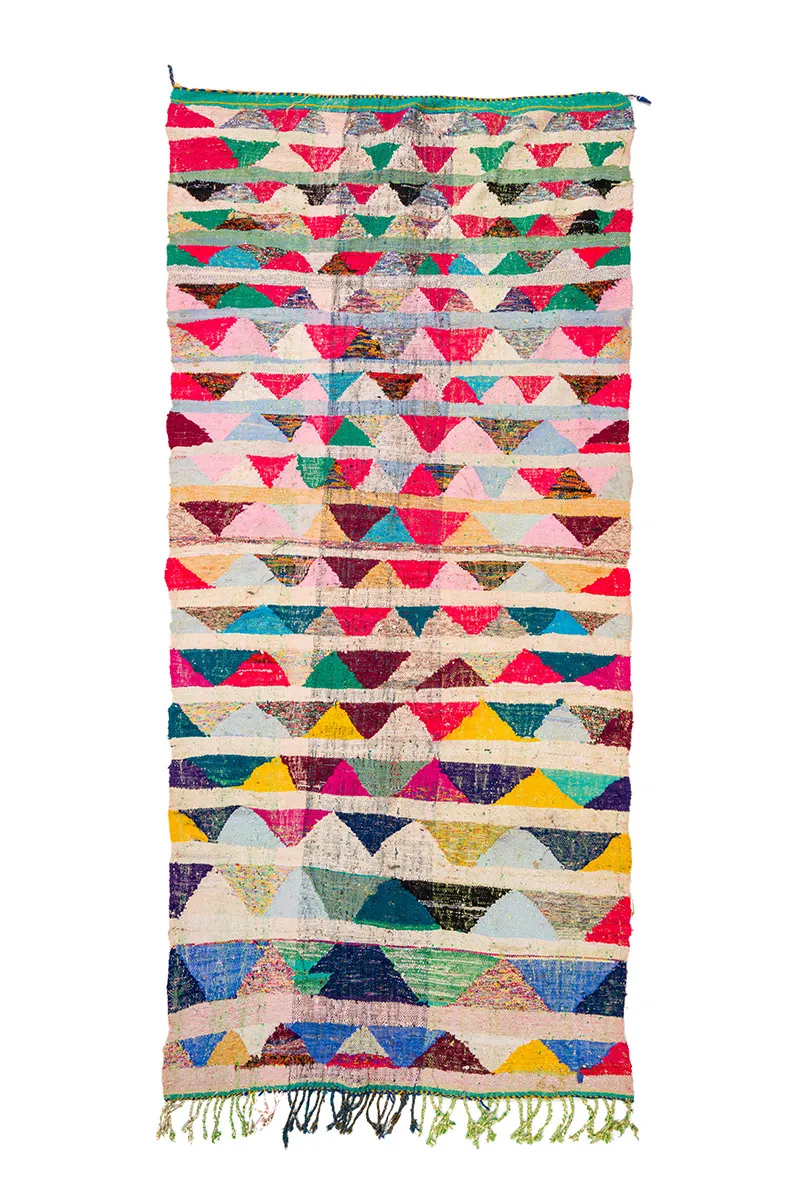 Marokkansk berber tæppe Boucherouite 145 x 330 cm