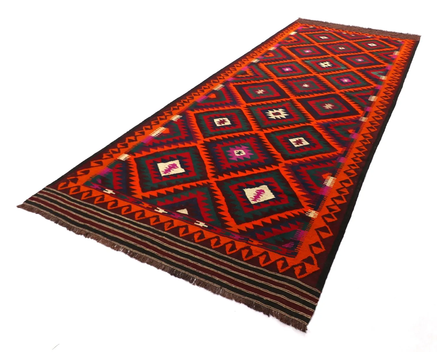 Orientalsk kelimtæppe 379 x 173 cm