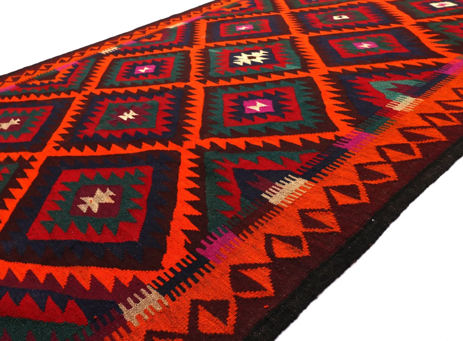Orientalsk kelimtæppe 379 x 173 cm