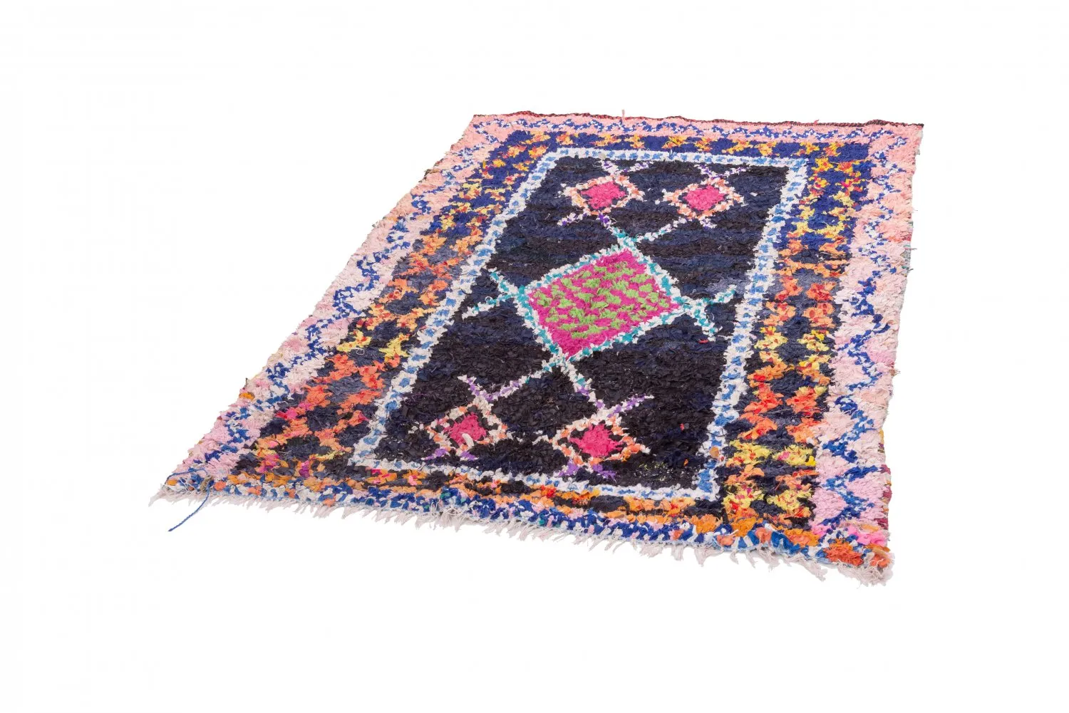 Marokkansk berber tæppe Boucherouite 200 x 145 cm