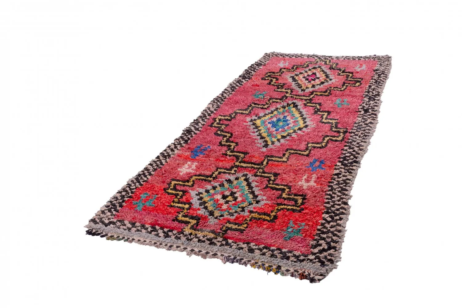 Marokkansk berber tæppe Boucherouite 285 x 130 cm