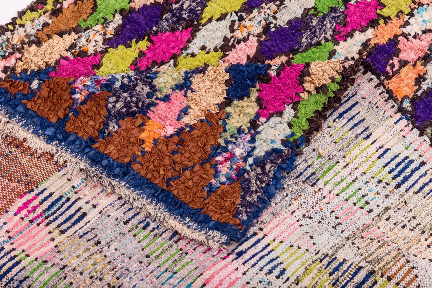 Marokkansk berber tæppe Boucherouite 245 x 115 cm