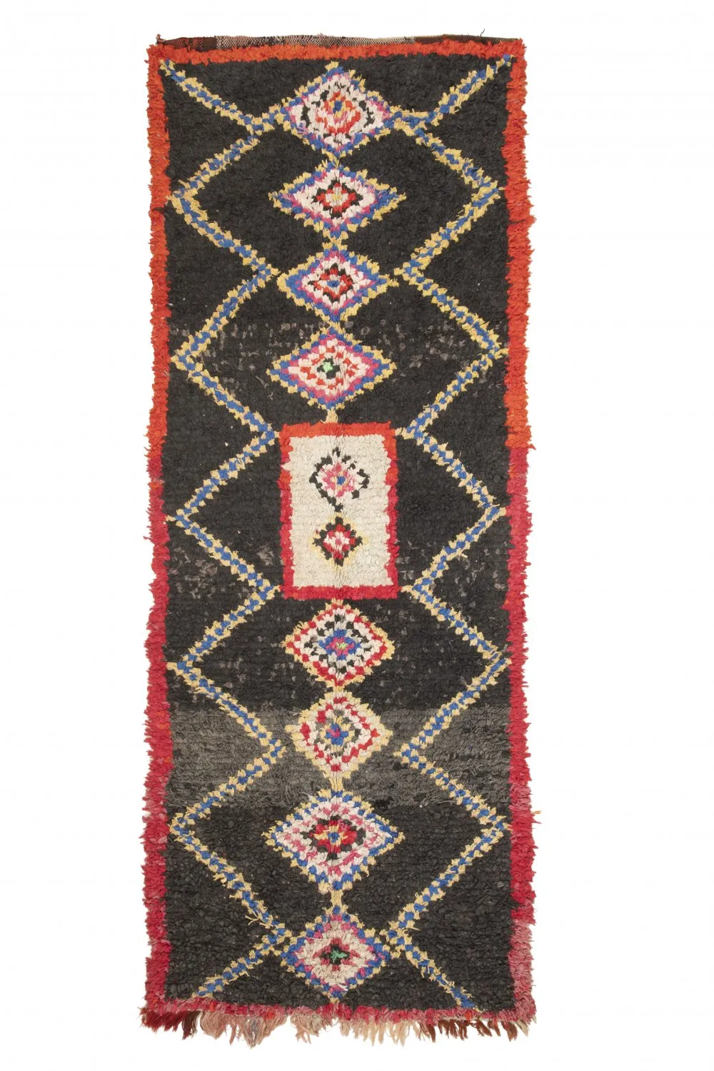 Marokkansk berber tæppe Boucherouite 335 x 125 cm
