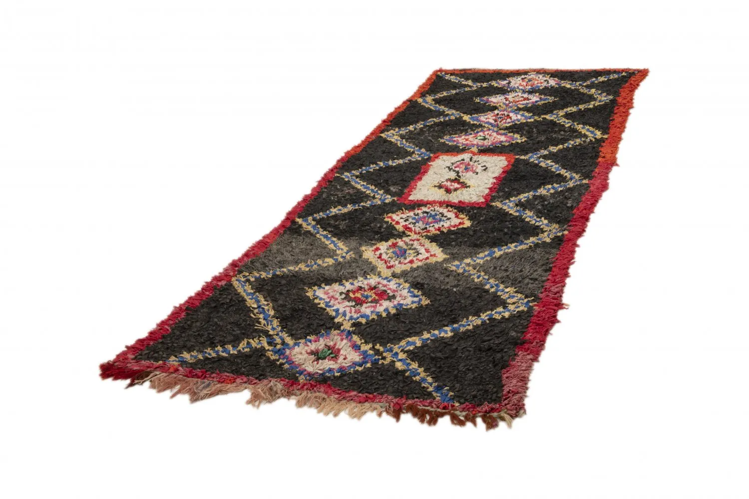 Marokkansk berber tæppe Boucherouite 335 x 125 cm