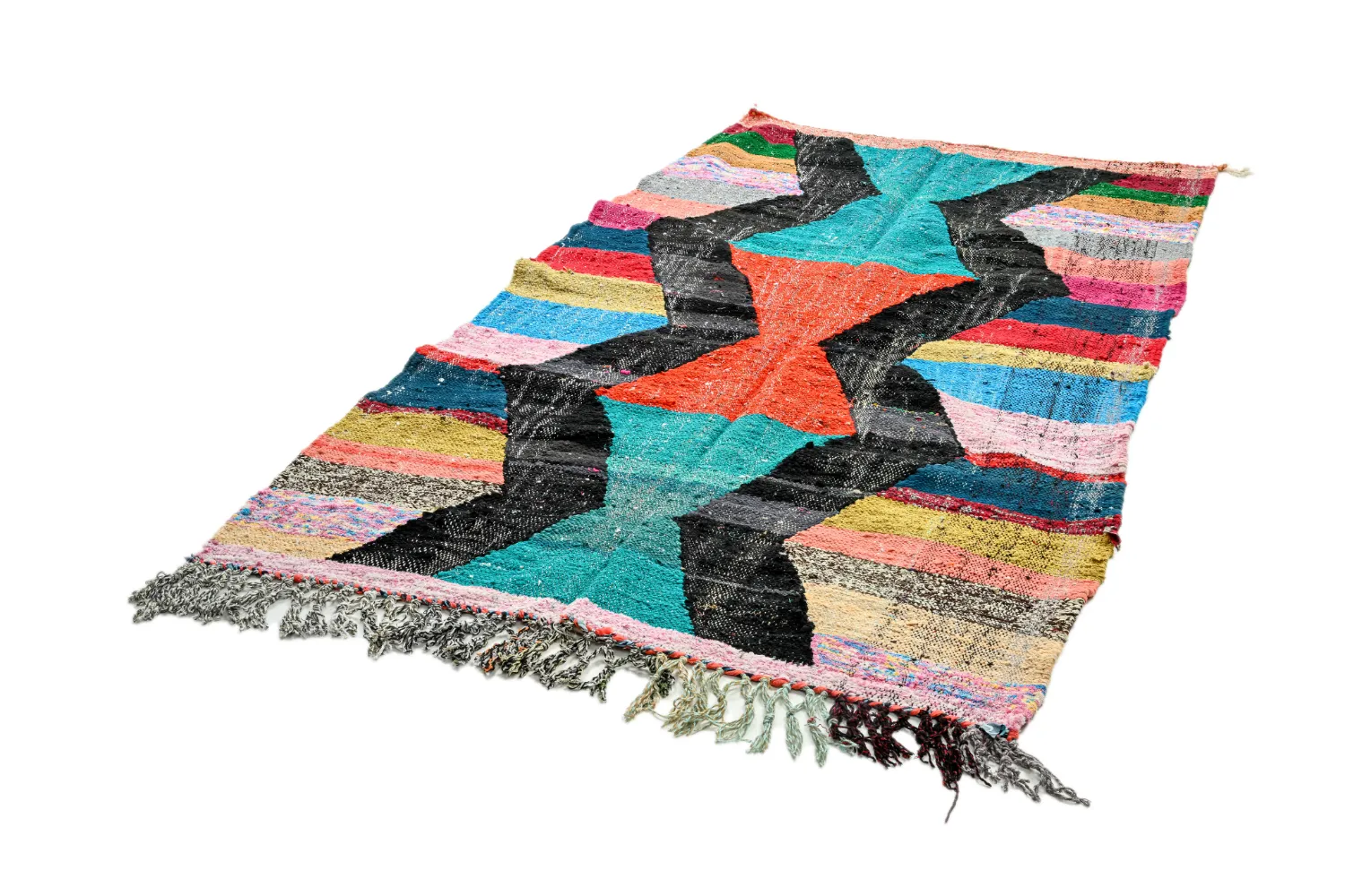 Marokkansk berber tæppe Boucherouite 135 x 230 cm