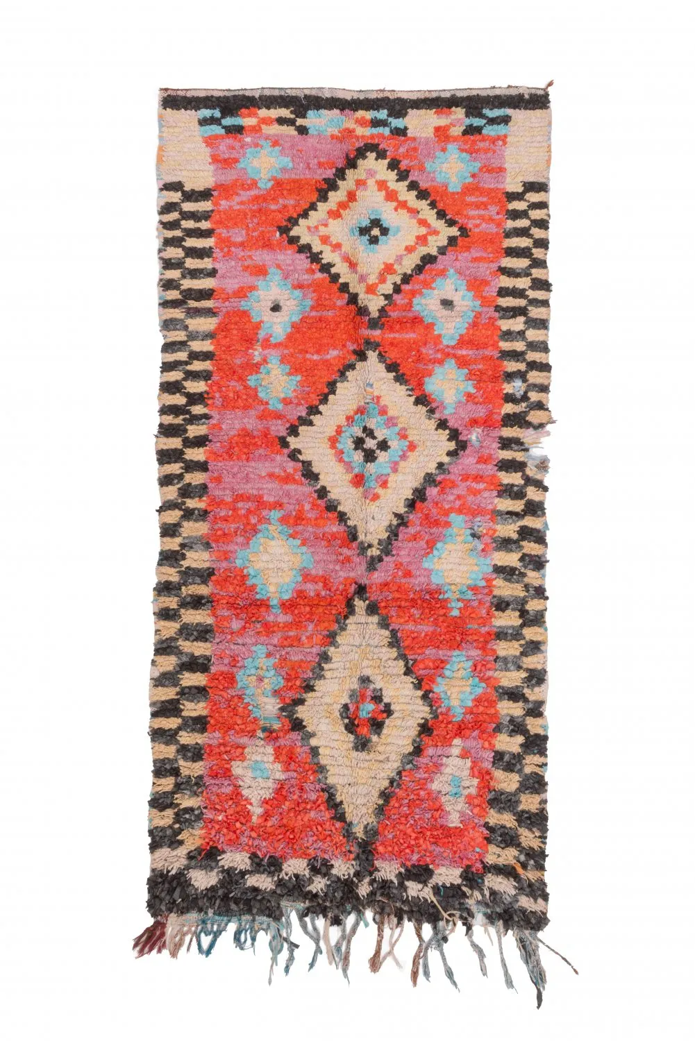Marokkansk berber tæppe Boucherouite 235 x 105 cm