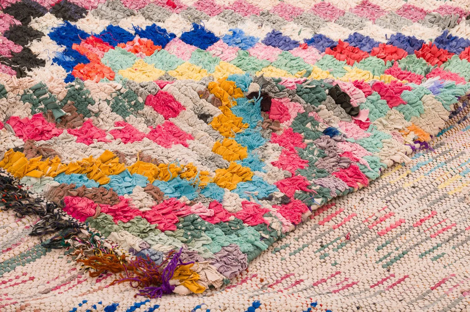 Marokkansk berber tæppe Boucherouite 145 x 365 cm
