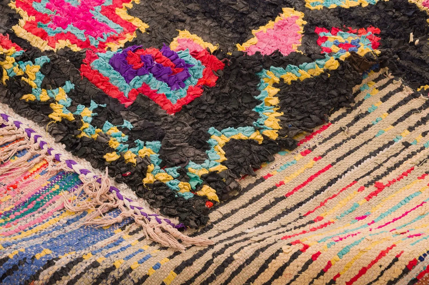 Marokkansk berber tæppe Boucherouite 135 x 315 cm