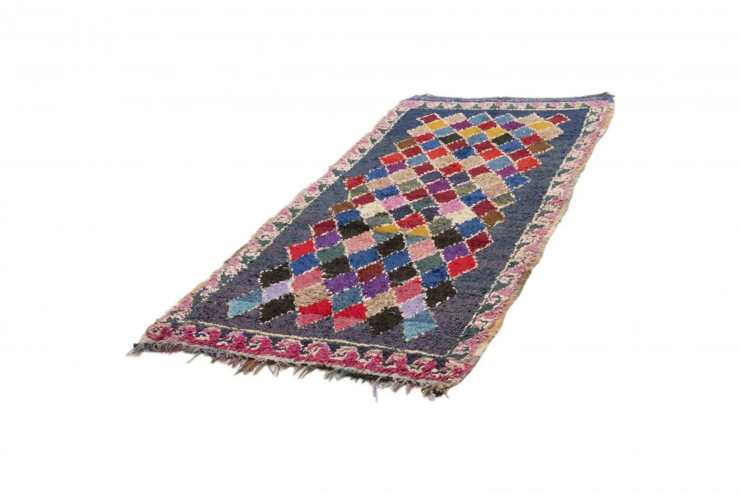 Marokkansk berber tæppe Boucherouite 245 x 110 cm