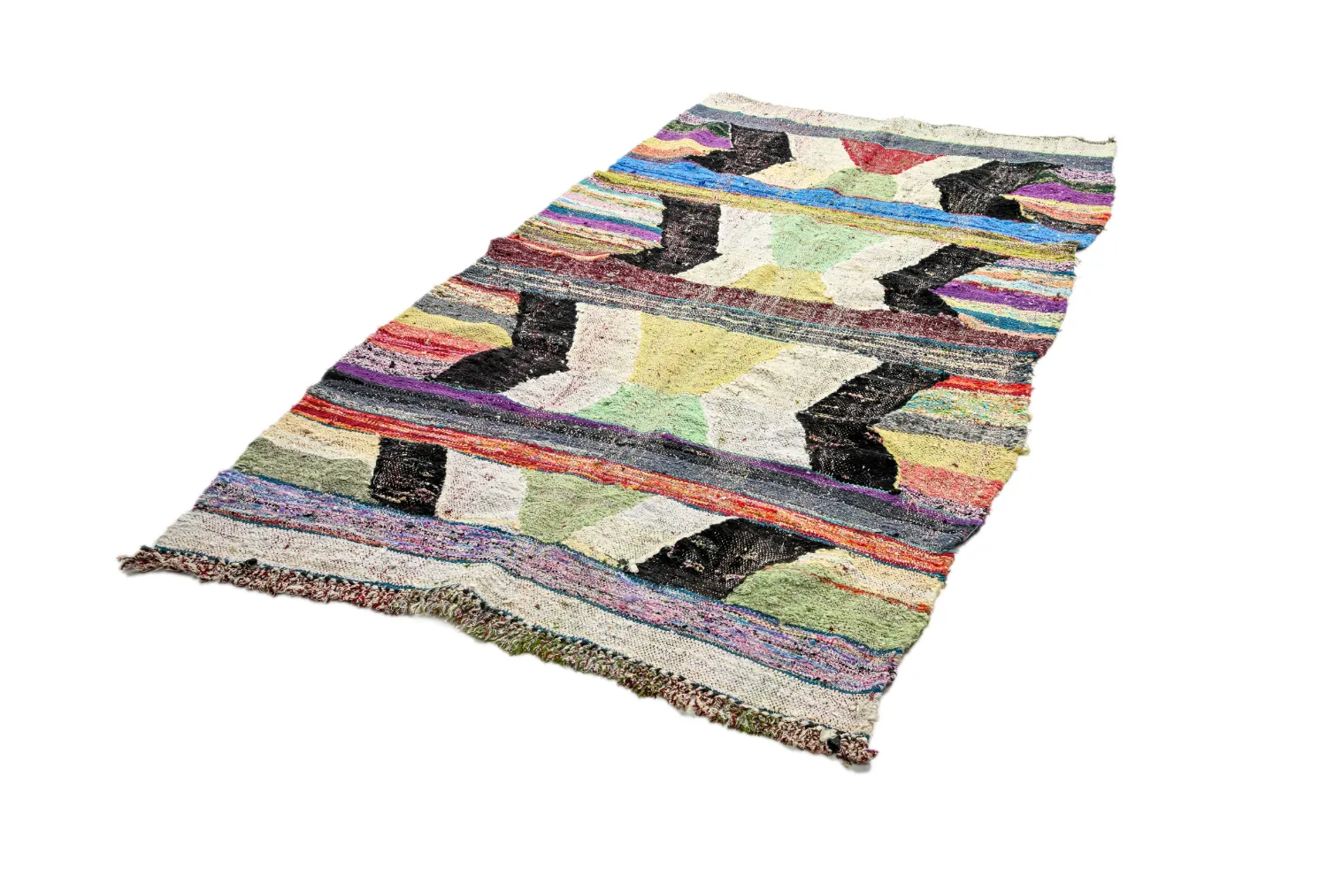 Marokkansk berber tæppe Boucherouite 130 x 245 cm