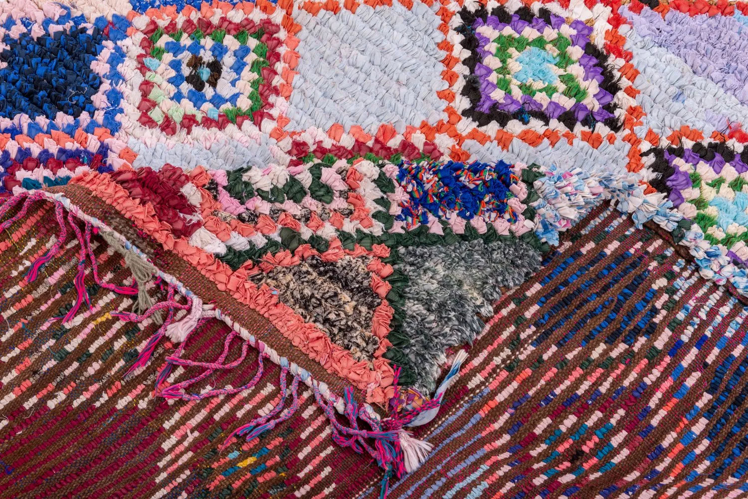 Marokkansk berber tæppe Boucherouite 210 x 125 cm