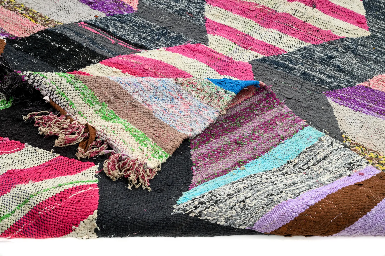 Marokkansk berber tæppe Boucherouite 130 x 265 cm