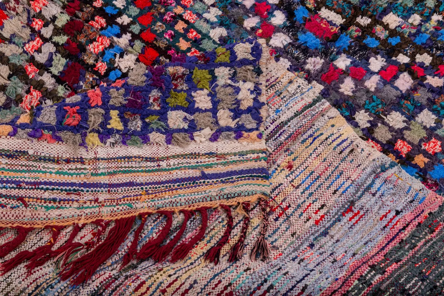 Marokkansk berber tæppe Boucherouite 230 x 125 cm