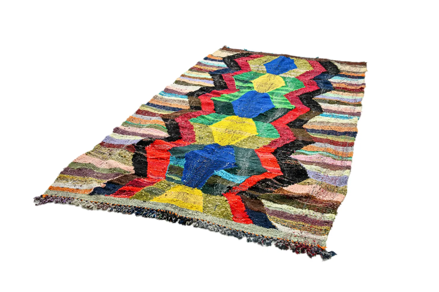 Marokkansk berber tæppe Boucherouite 150 x 275 cm