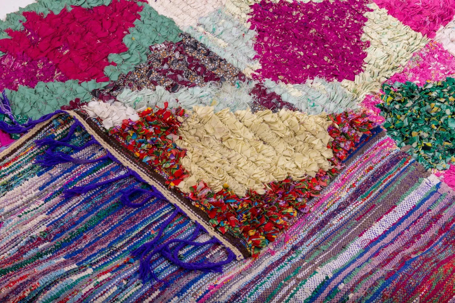 Marokkansk berber tæppe Boucherouite 265 x 155 cm