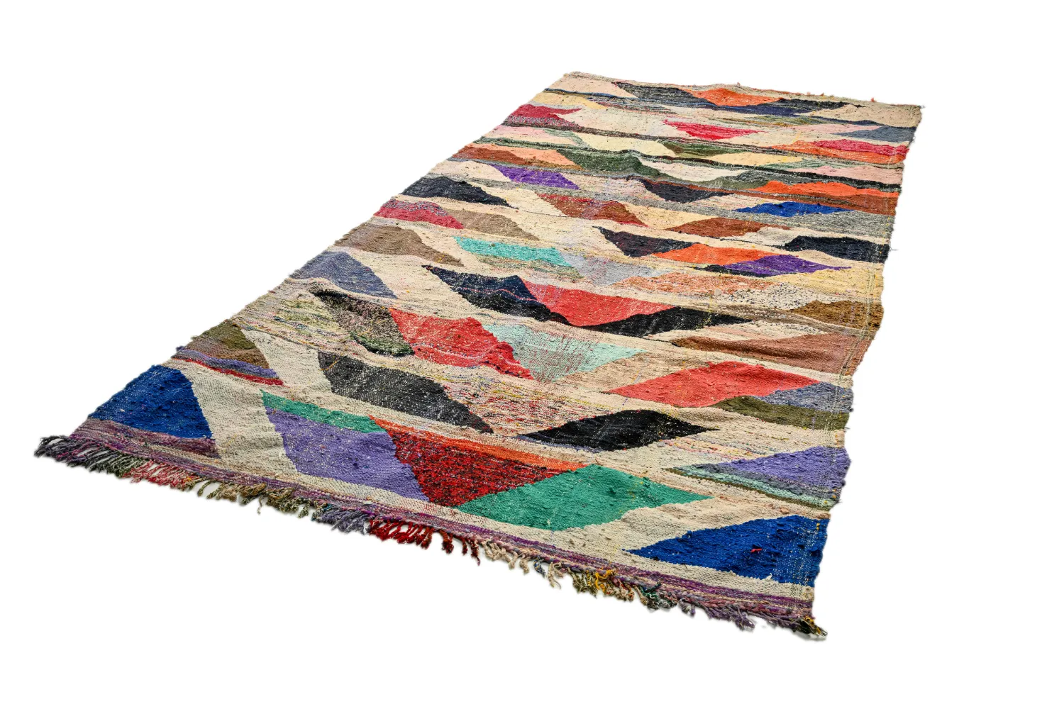 Marokkansk berber tæppe Boucherouite 165 x 350 cm