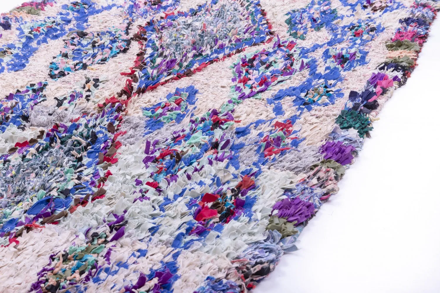 Marokkansk berber tæppe Boucherouite 250 x 90 cm