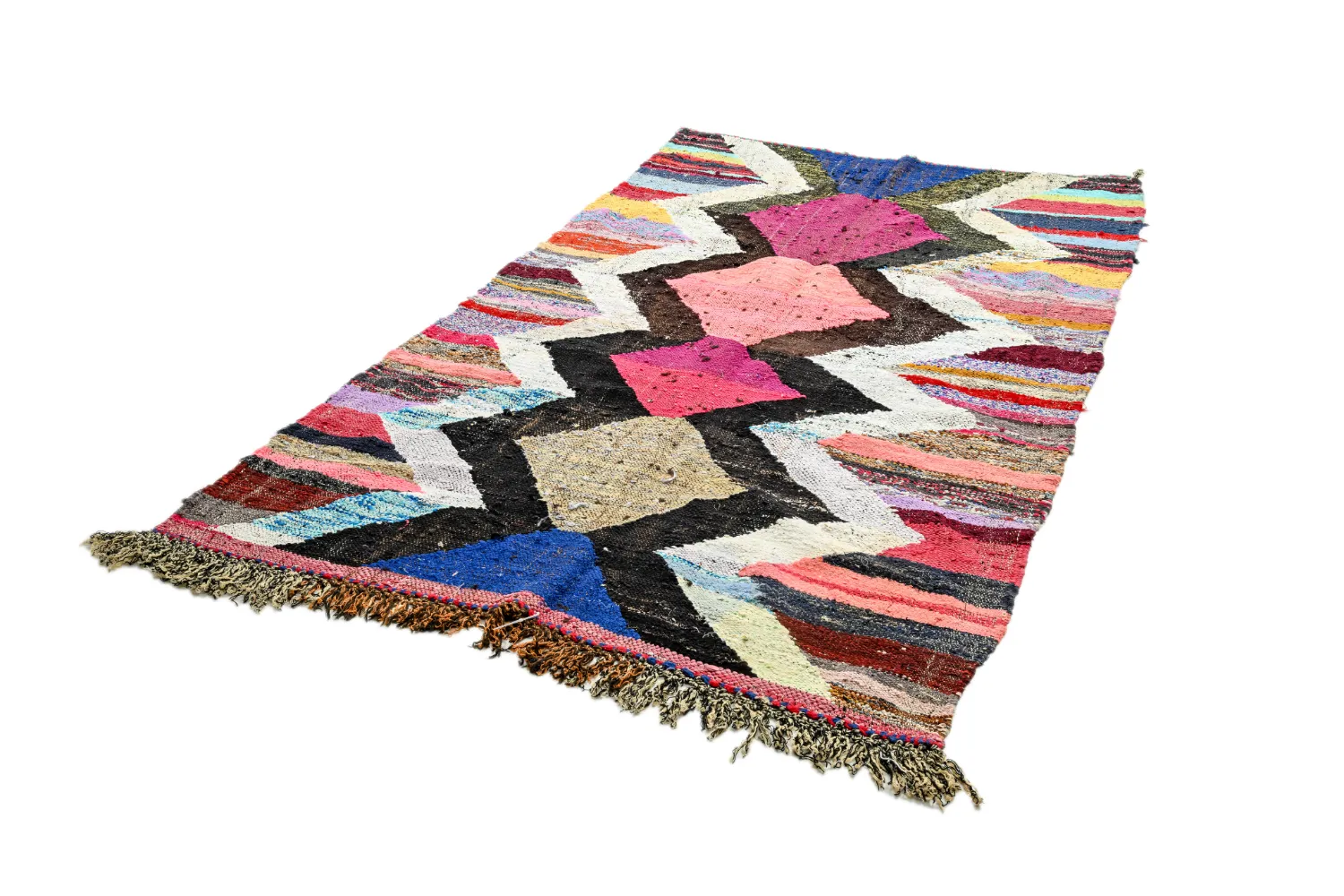 Marokkansk berber tæppe Boucherouite 140 x 245 cm