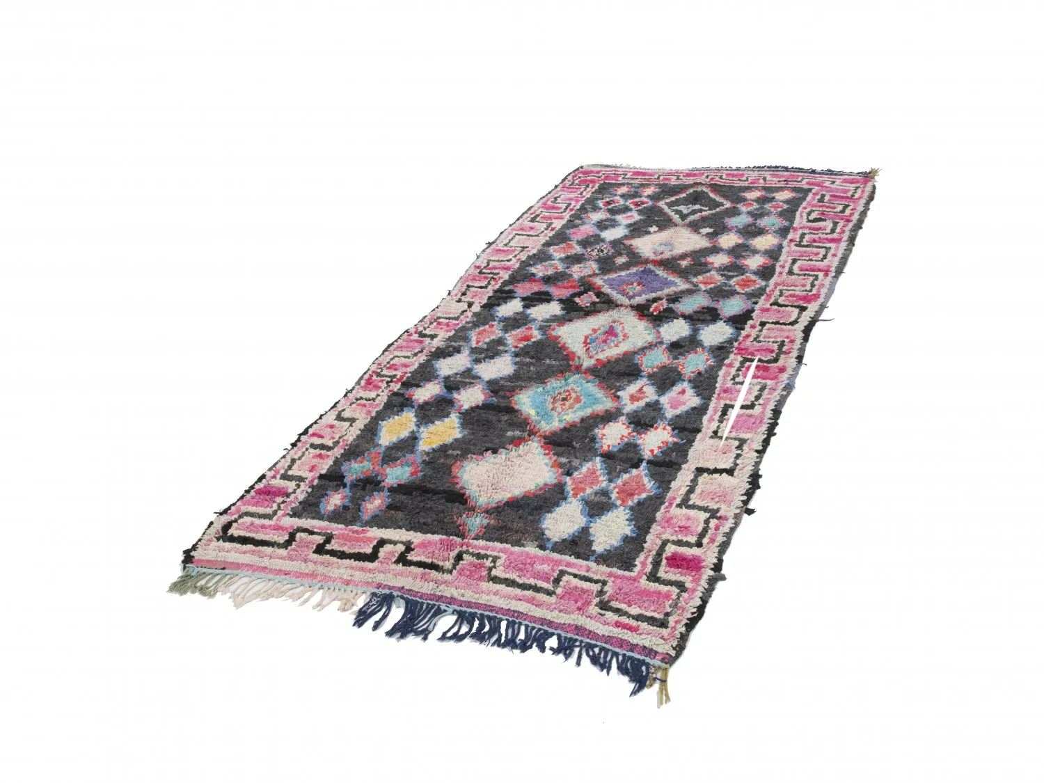 Marokkansk berber tæppe Boucherouite 310 x 130 cm