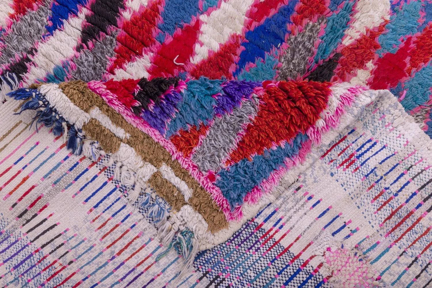 Marokkansk berber tæppe Boucherouite 220 x 110 cm