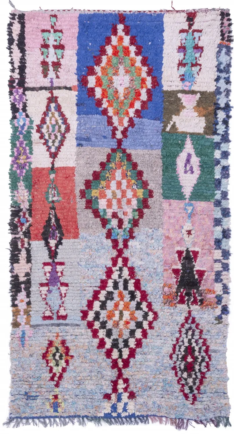 Marokkansk berber tæppe Boucherouite 250 x 125 cm
