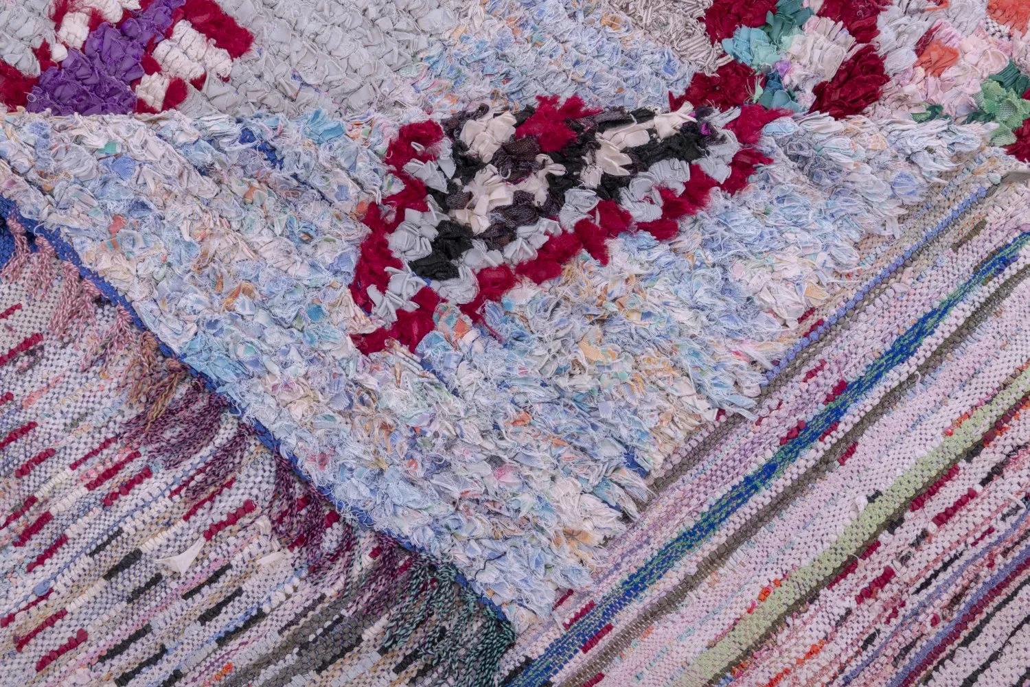 Marokkansk berber tæppe Boucherouite 250 x 125 cm