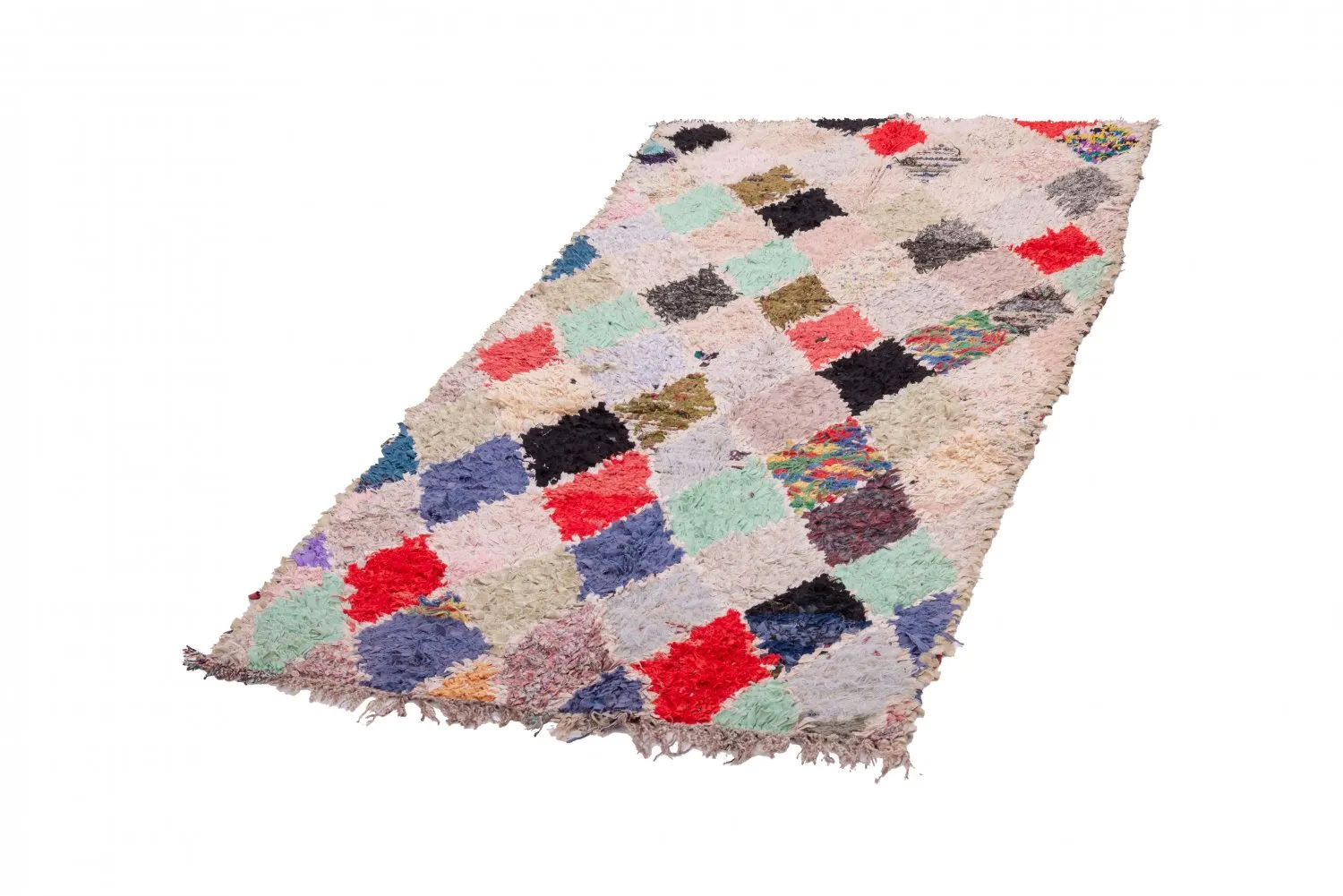 Marokkansk berber tæppe Boucherouite 240 x 115 cm