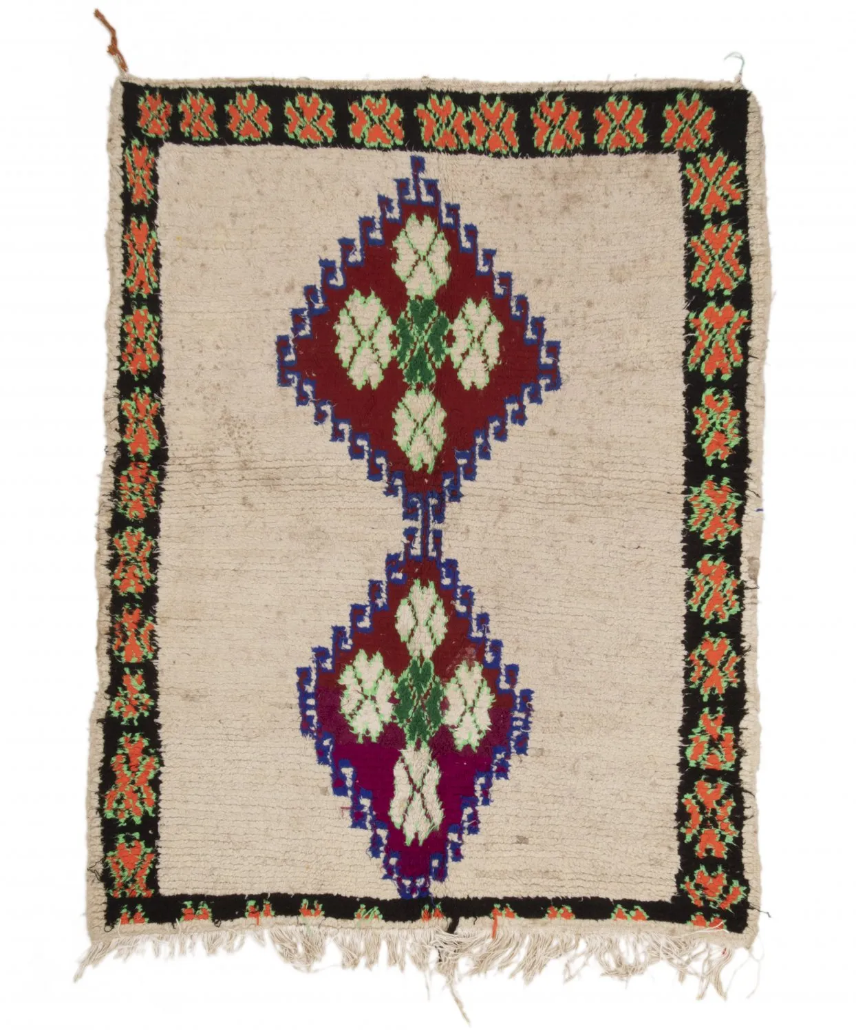 Marokkansk berber tæppe Boucherouite 190 x 150 cm