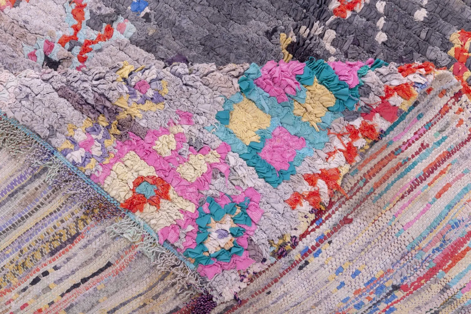 Marokkansk berber tæppe Boucherouite 230 x 125 cm