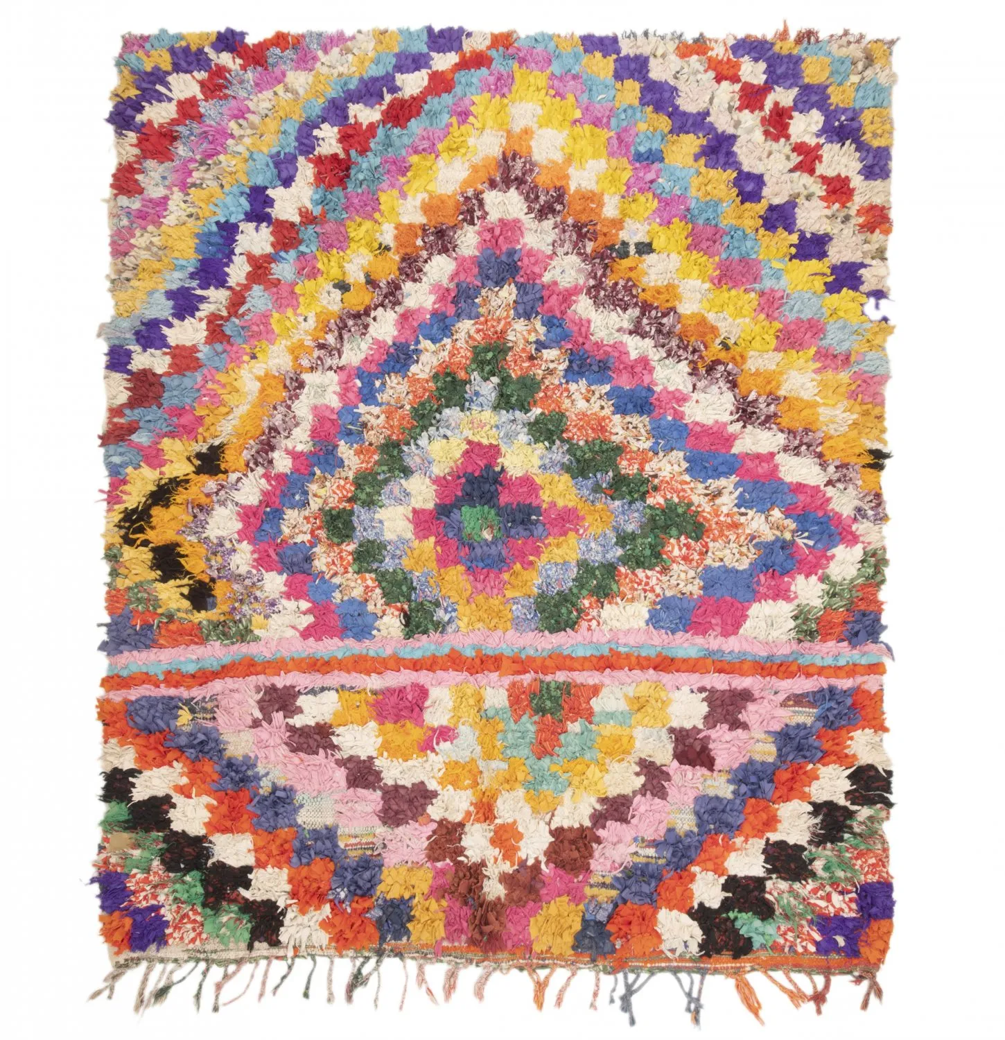 Marokkansk berber tæppe Boucherouite 215 x 170 cm