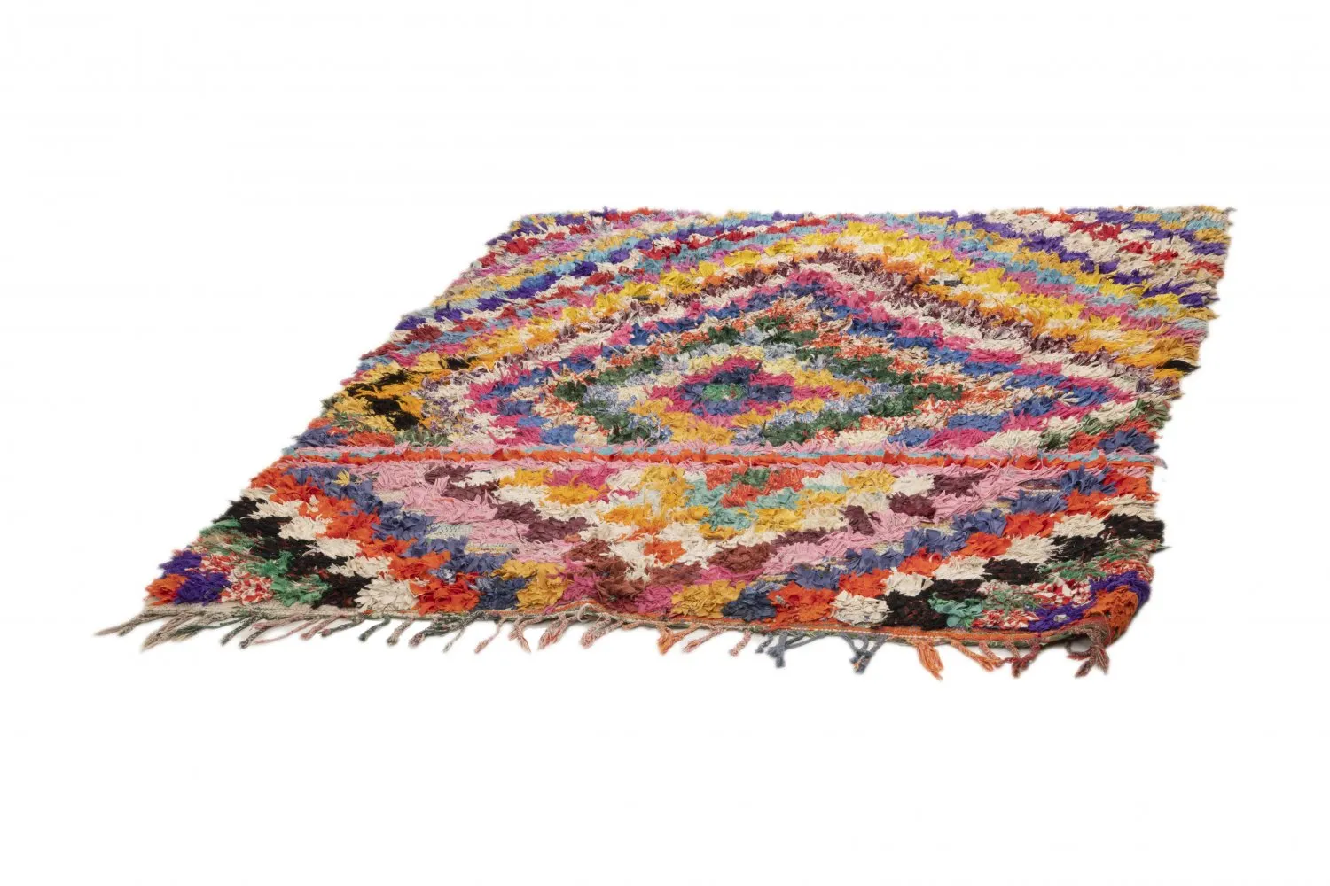 Marokkansk berber tæppe Boucherouite 215 x 170 cm
